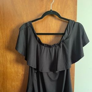 Black off the shoulder bodysuit